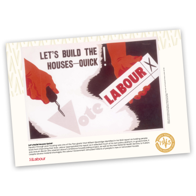 1945 “Let’s Build the Houses Quick” A3 Print