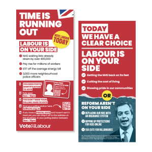 GOTV Time Is Running Out, Labour Is On Your Side (Reform) leaflet