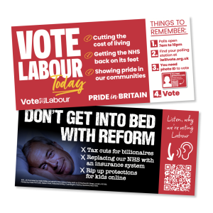GOTV Don't Get Into Bed with Reform leaflet