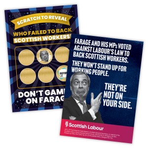 Don't Gamble on Farage (Scottish Version) leaflet