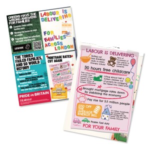 London Labour is Delivering for Families leaflet (Green and Reform focus)