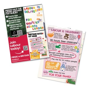 London Labour is Delivering for Families leaflet (Green focus)