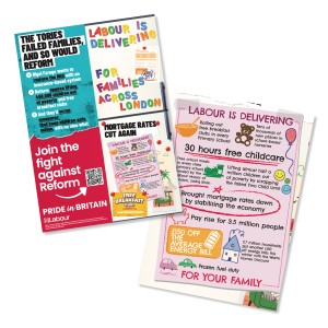 London Labour is Delivering for Families leaflet (Reform focus)
